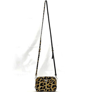 Prada over Beige Hair CAVALLINO MIELE Leopard Shoulder All Clutch Calf Bag